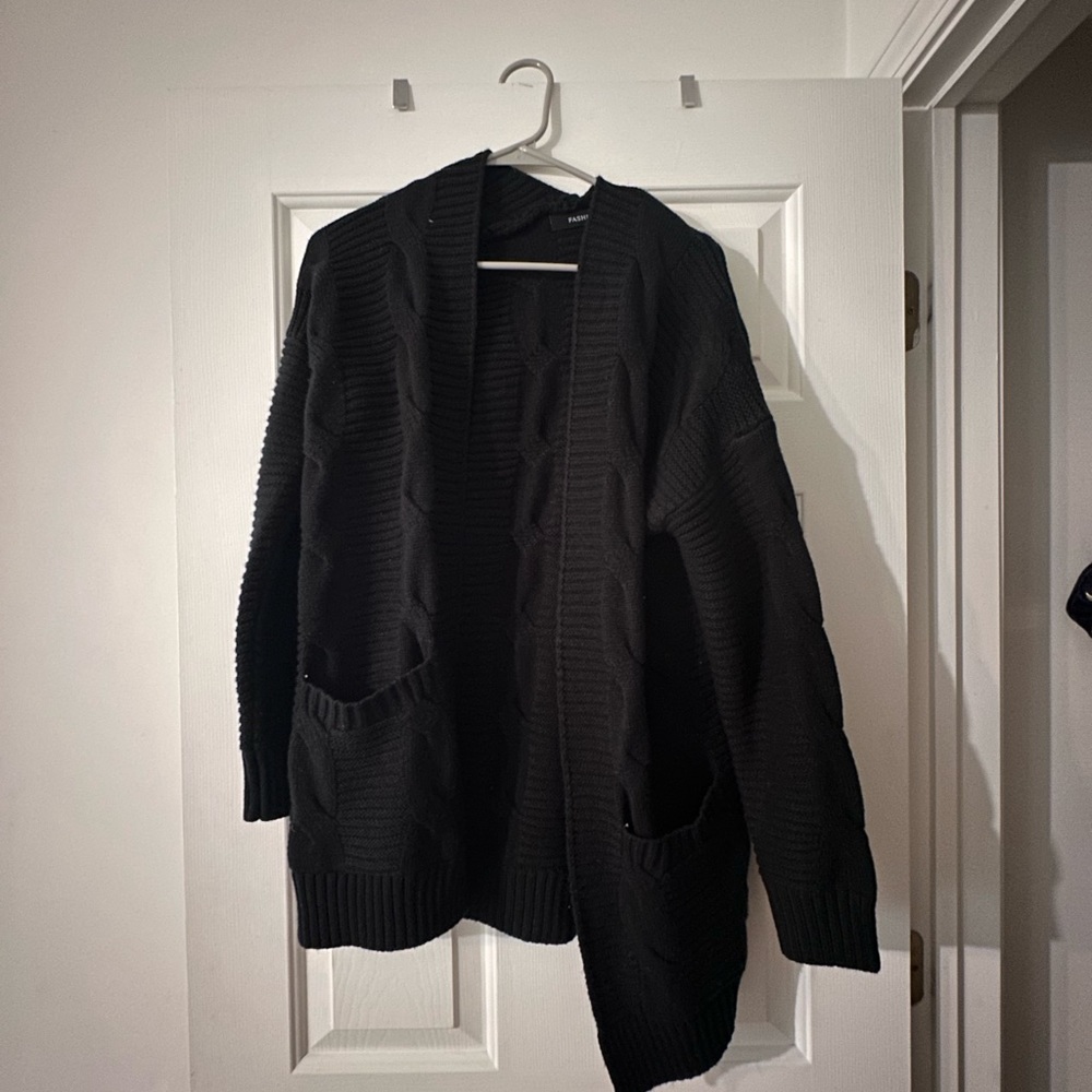 Black cardigan